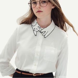 Bowie Cat Collar Button Down Shirt